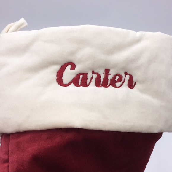 Pottery Barn Velvet Christmas Stocking “Carter” - Picture 2 of 11